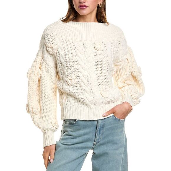 525 America Sweaters - 525 America Womens  Floral Off-Shoulder Sweater